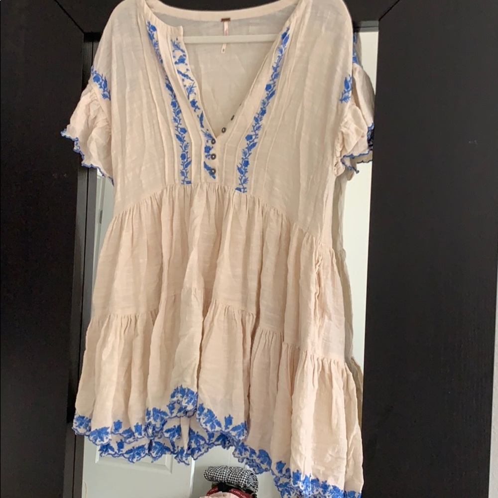 Free people embroidered dress with pockets